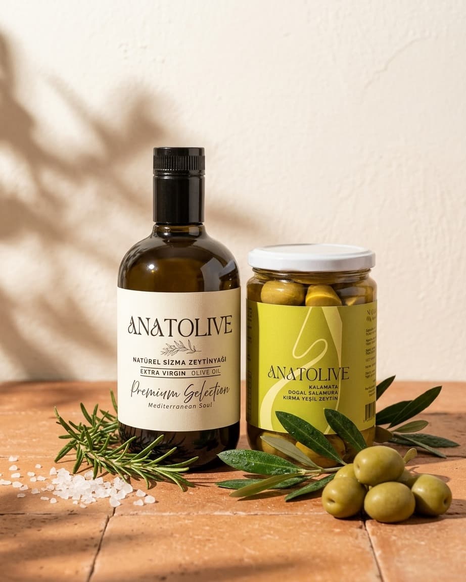 Anatolive doğal salamura zeytin ve natürel sızma zeytinyağı
